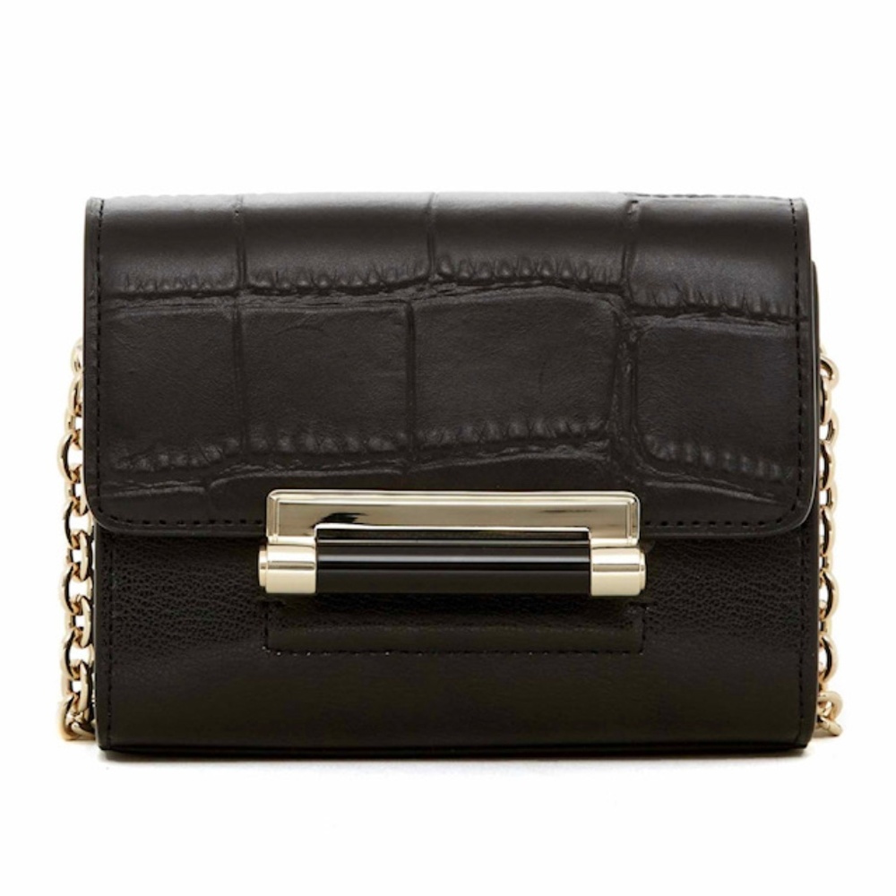 DVF Micro Mini Embossed Croc Leather Crossbody
